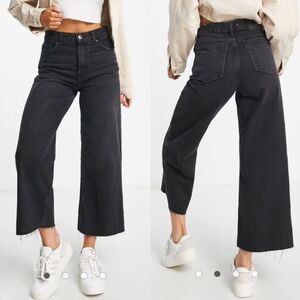 Zara Straight Leg High Waist Culotte Jeans